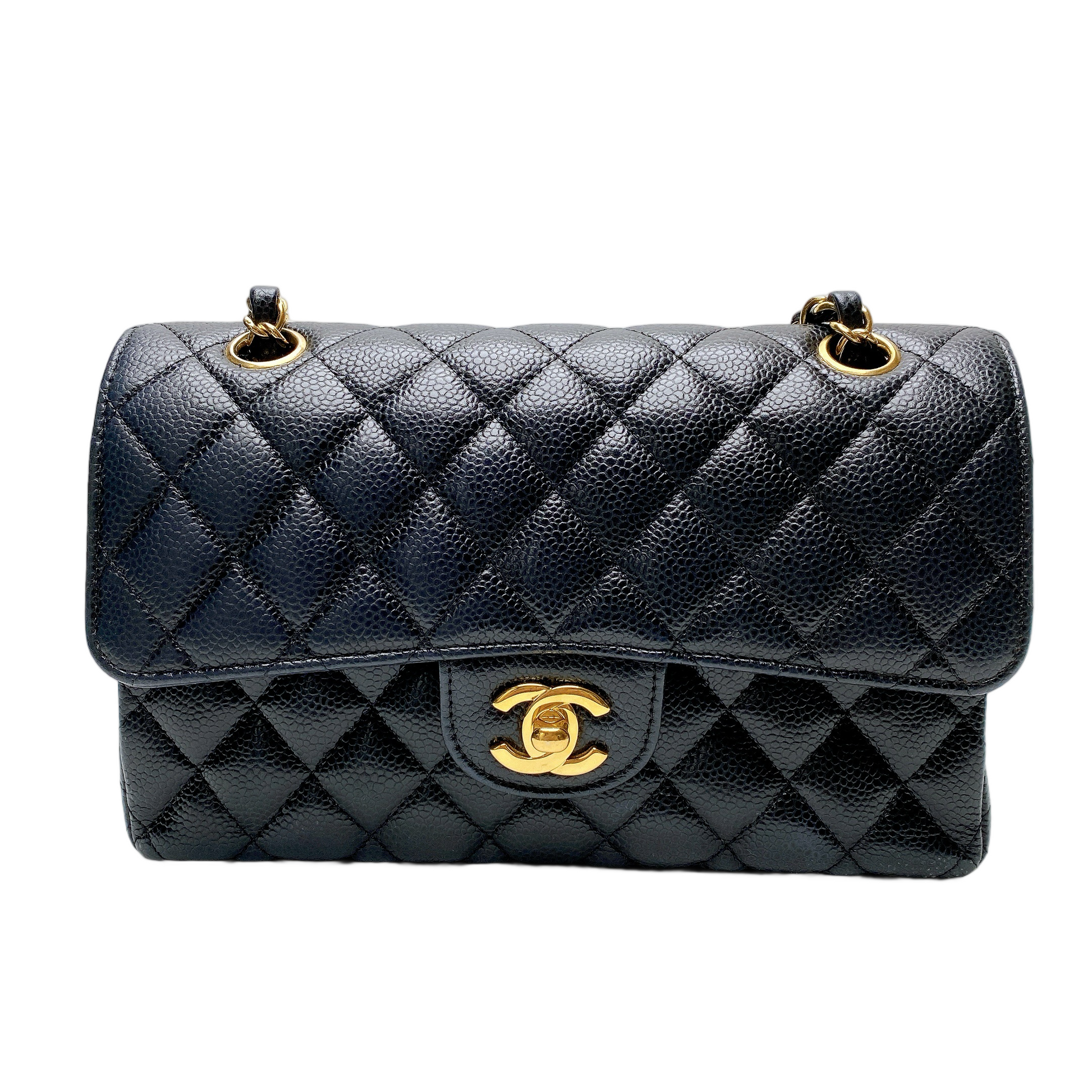 Chanel Cf Small Caviar In Ghw Bag