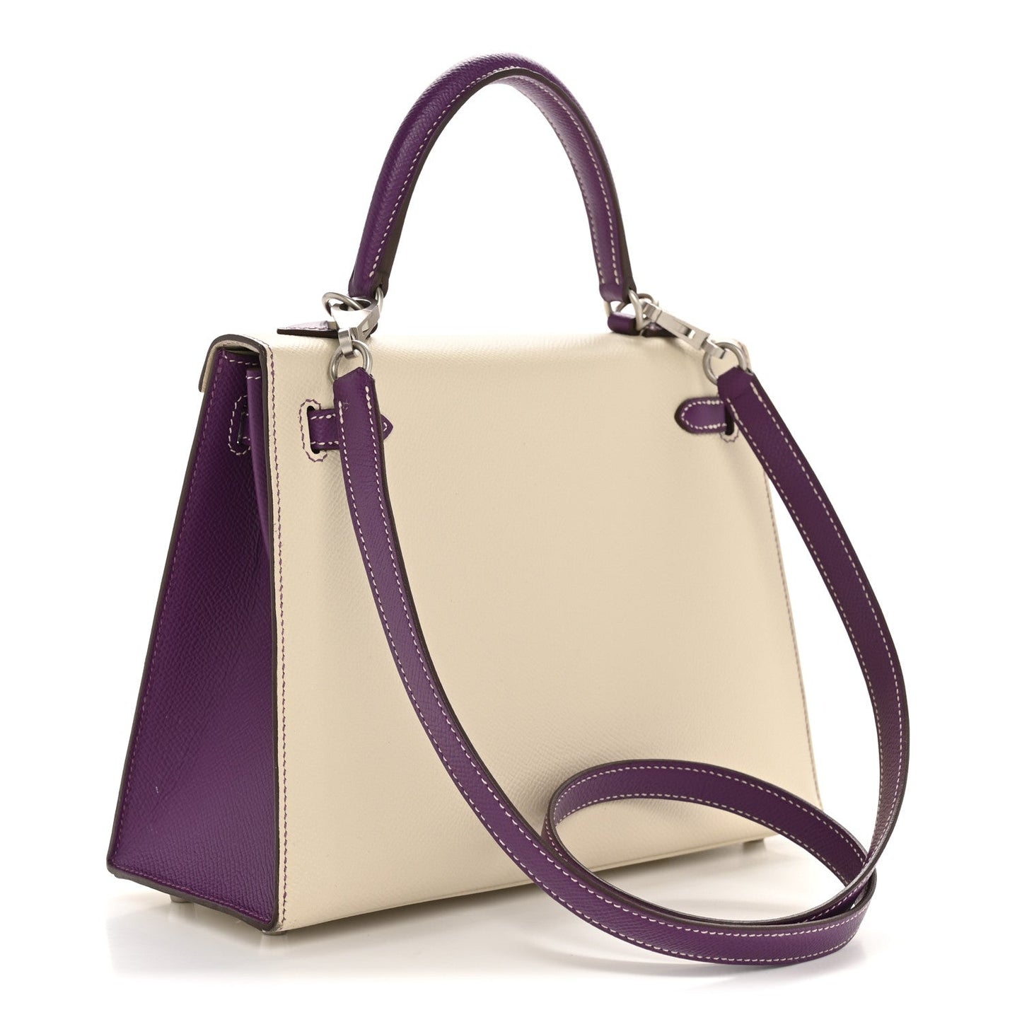 Hermes Epsom Bi Color Horseshoe Kelly Sellier Craie Anemone Shoes