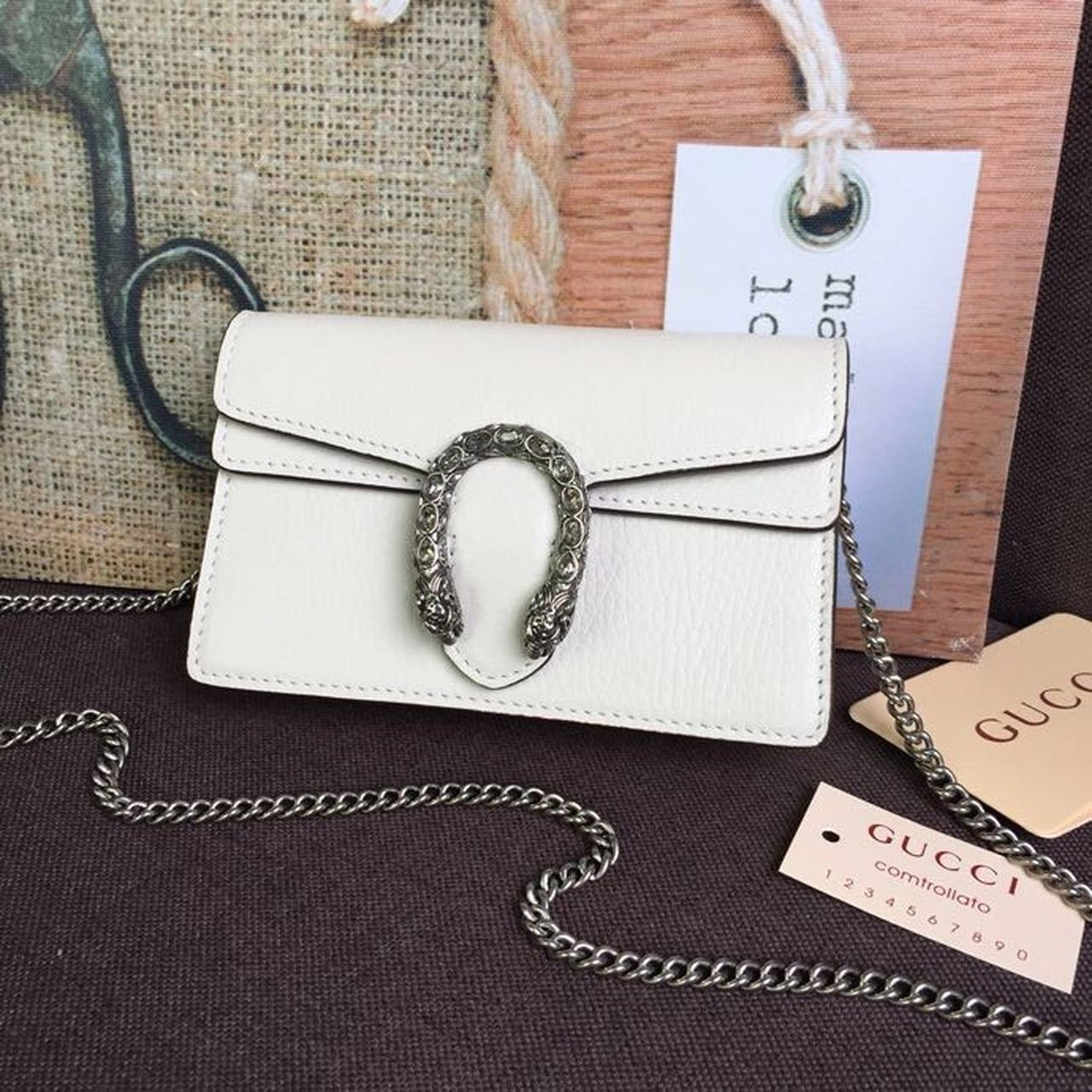 gg Dionysus Super 6.5in 16cm White Mini Bag