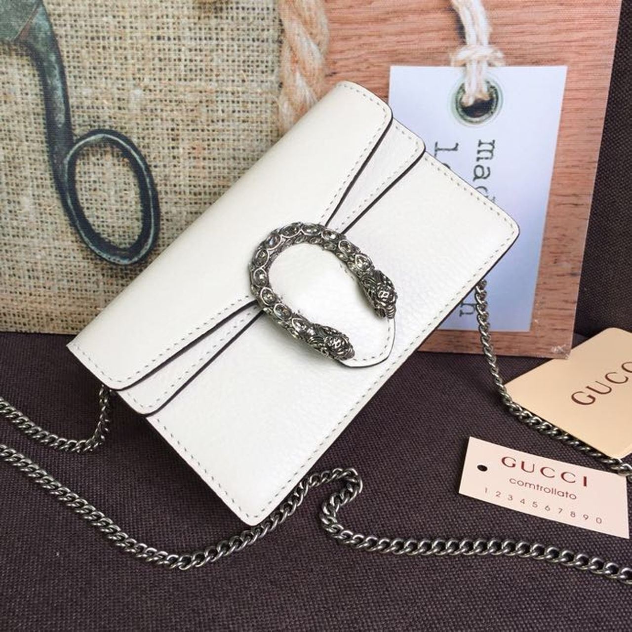 gg Dionysus Super 6.5in 16cm White Mini Bag