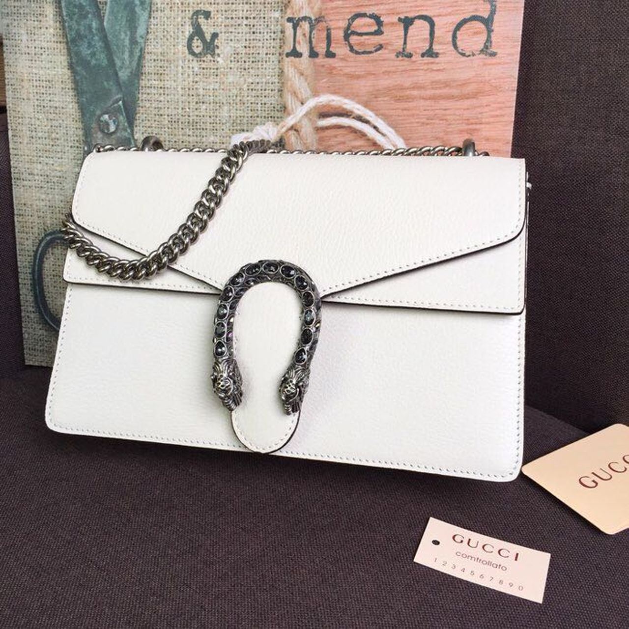 gg Dionysus 11in 18cm gg White Small Shoulder Bag