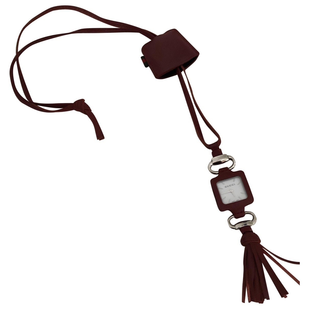 Gucci burgundy leather pendants