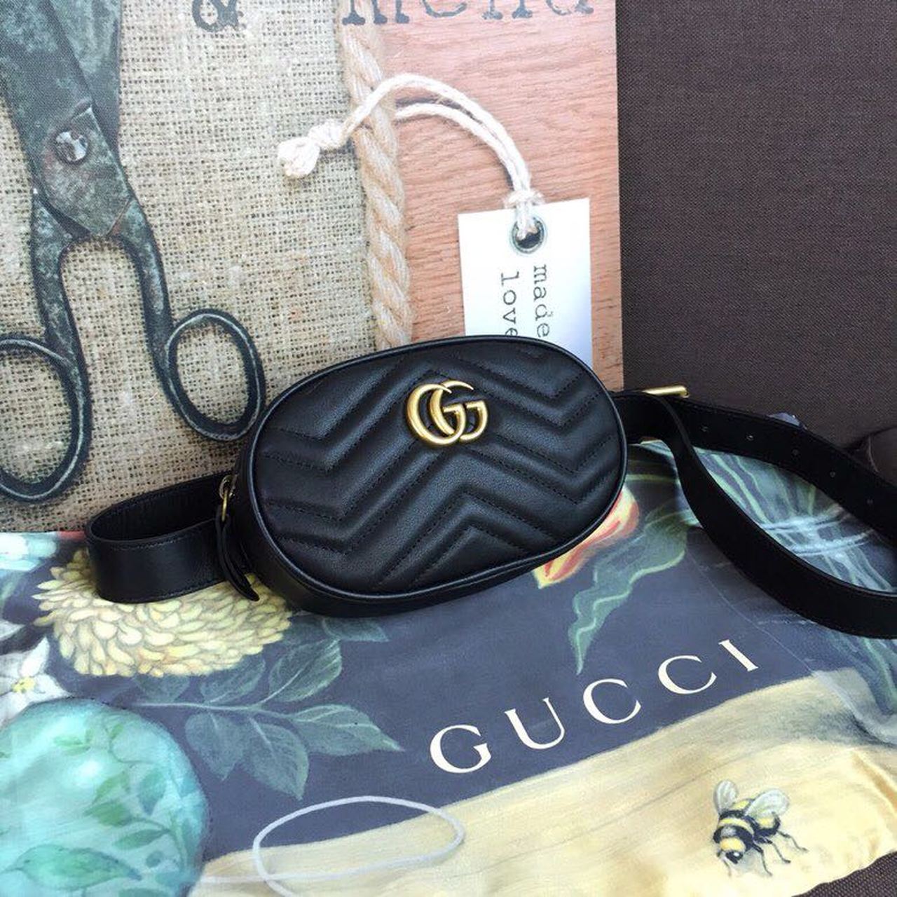 gg Marmont Belt 7in 18cm Black Accessory