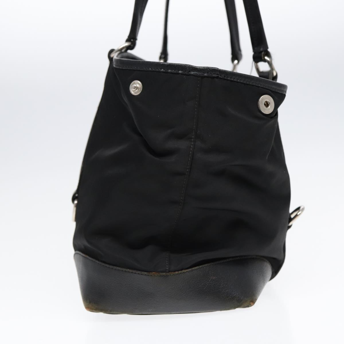 Prada Tote Bag Auth Nylon Black Silver Silver Auth 88087