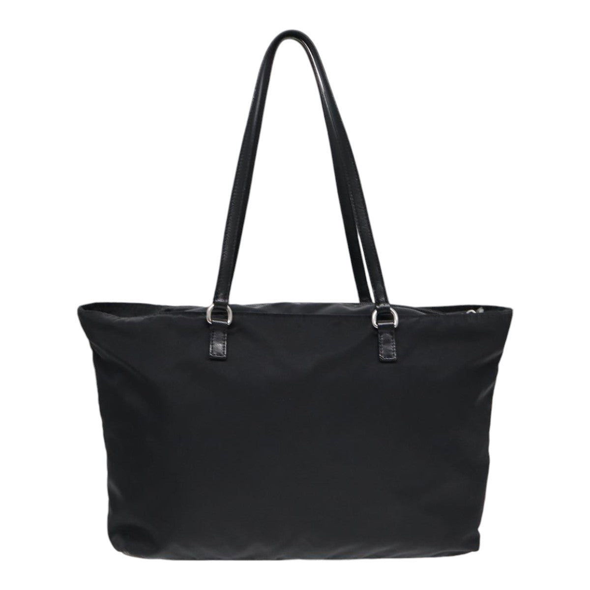 Prada Tote Bag Auth Nylon Black Silver Black Auth 88088