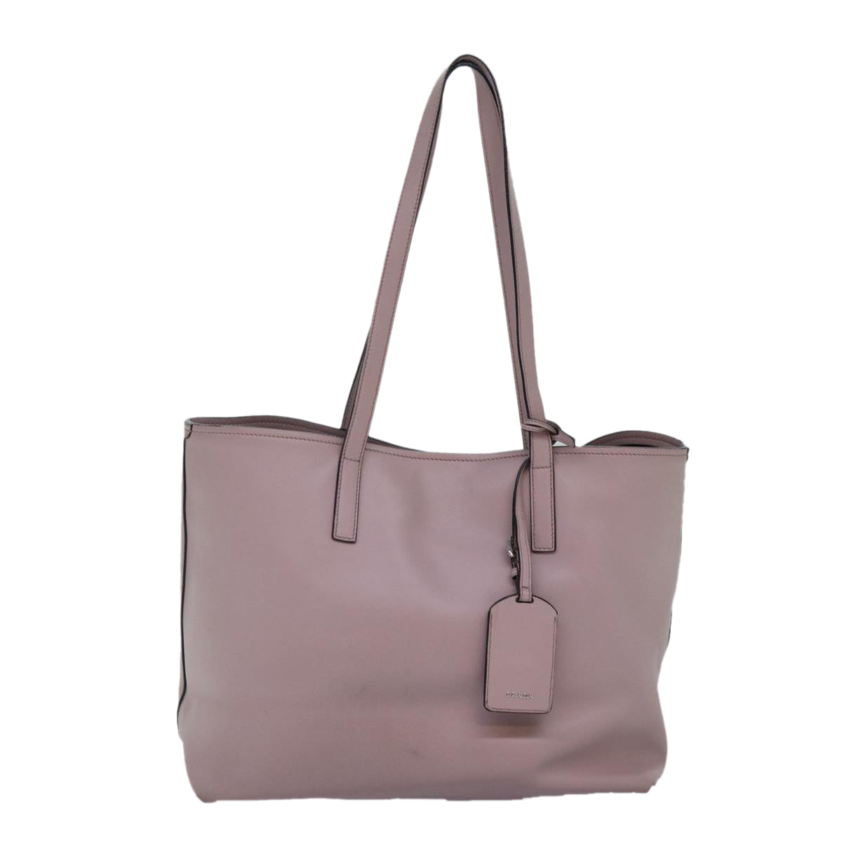Prada Tote Bag Auth Leather Pink Silver