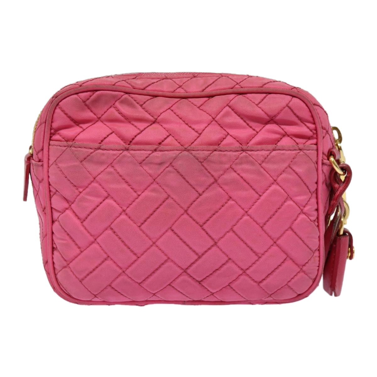 Prada Shoulder Bag Auth Nylon Quilted Pink