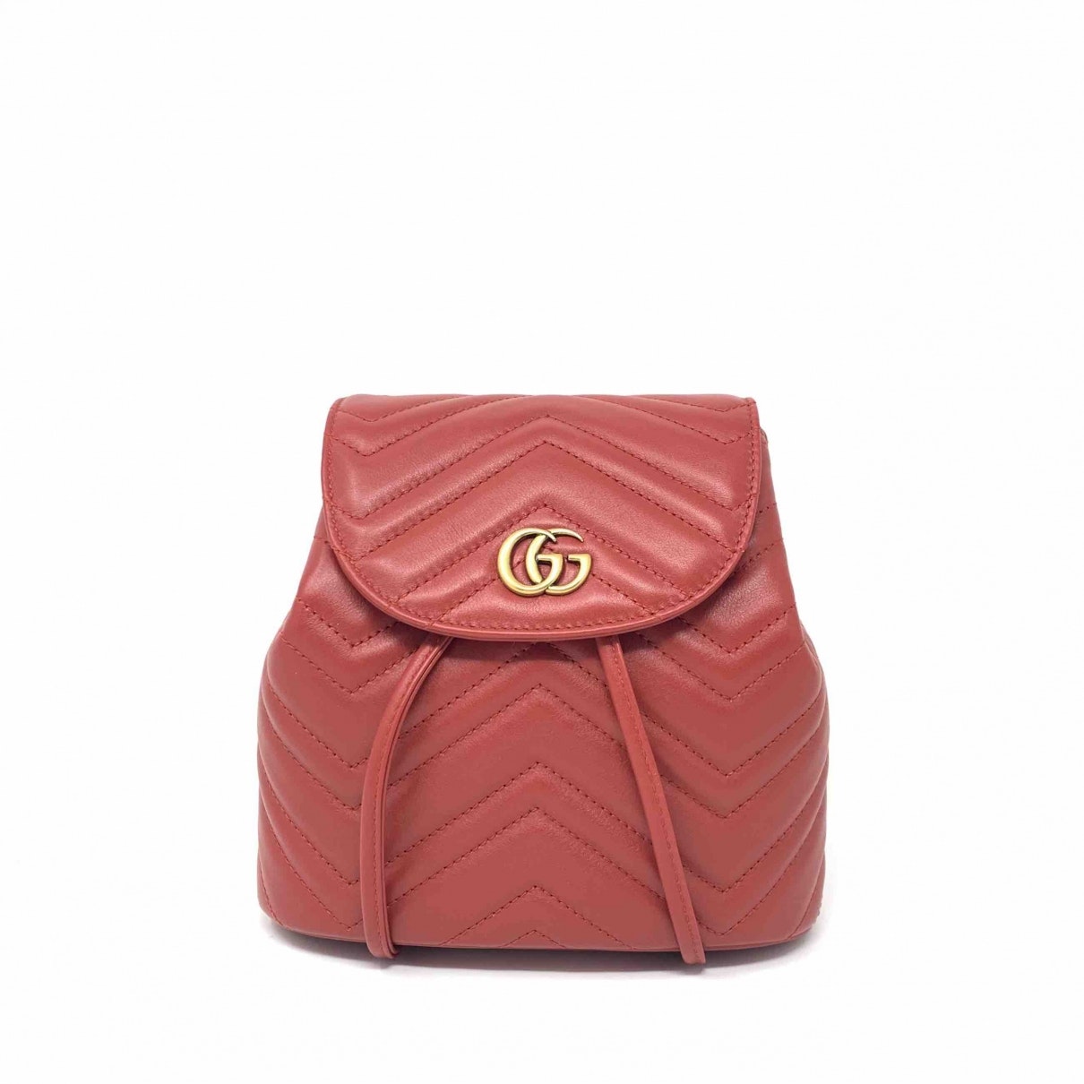 Gucci marmont red leather backpacks