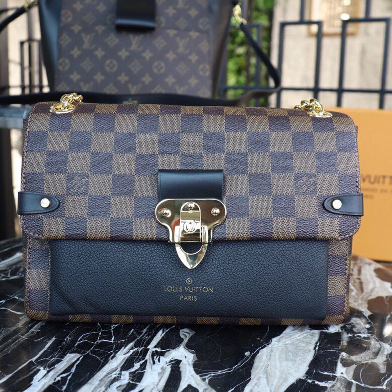 Top Quality Vavin Pm Damier Ebene For Canvas Black Shoulder Bag