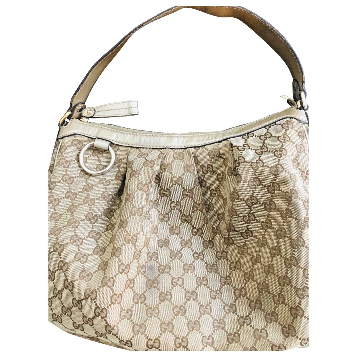 Gucci hobo beige cloth handbag