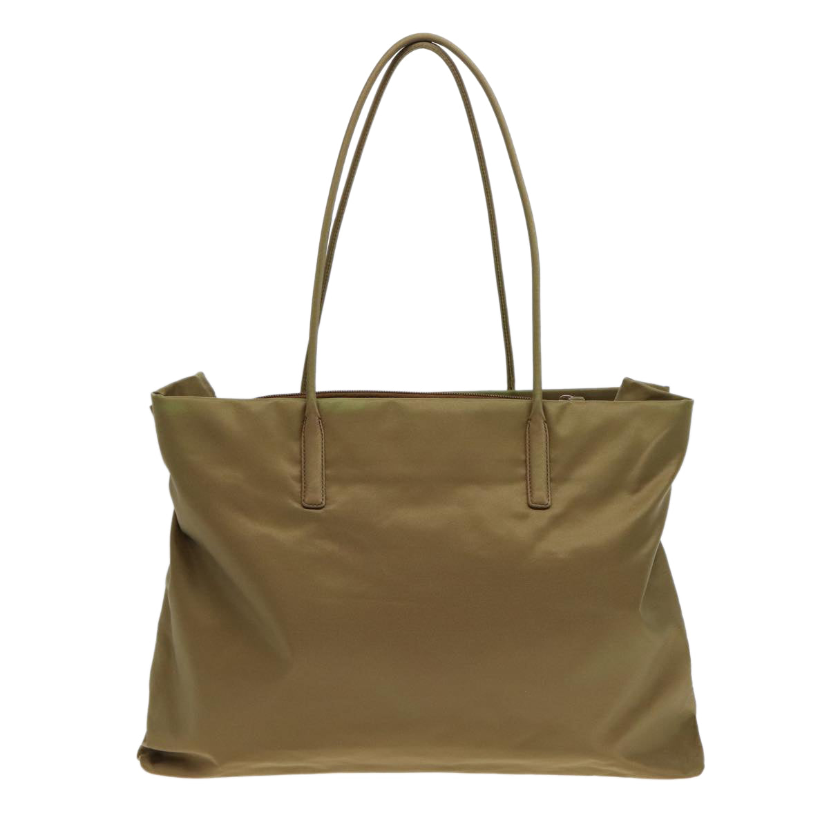 Prada Tote Bag Khaki Auth Nylon Silver Silver Auth 88346