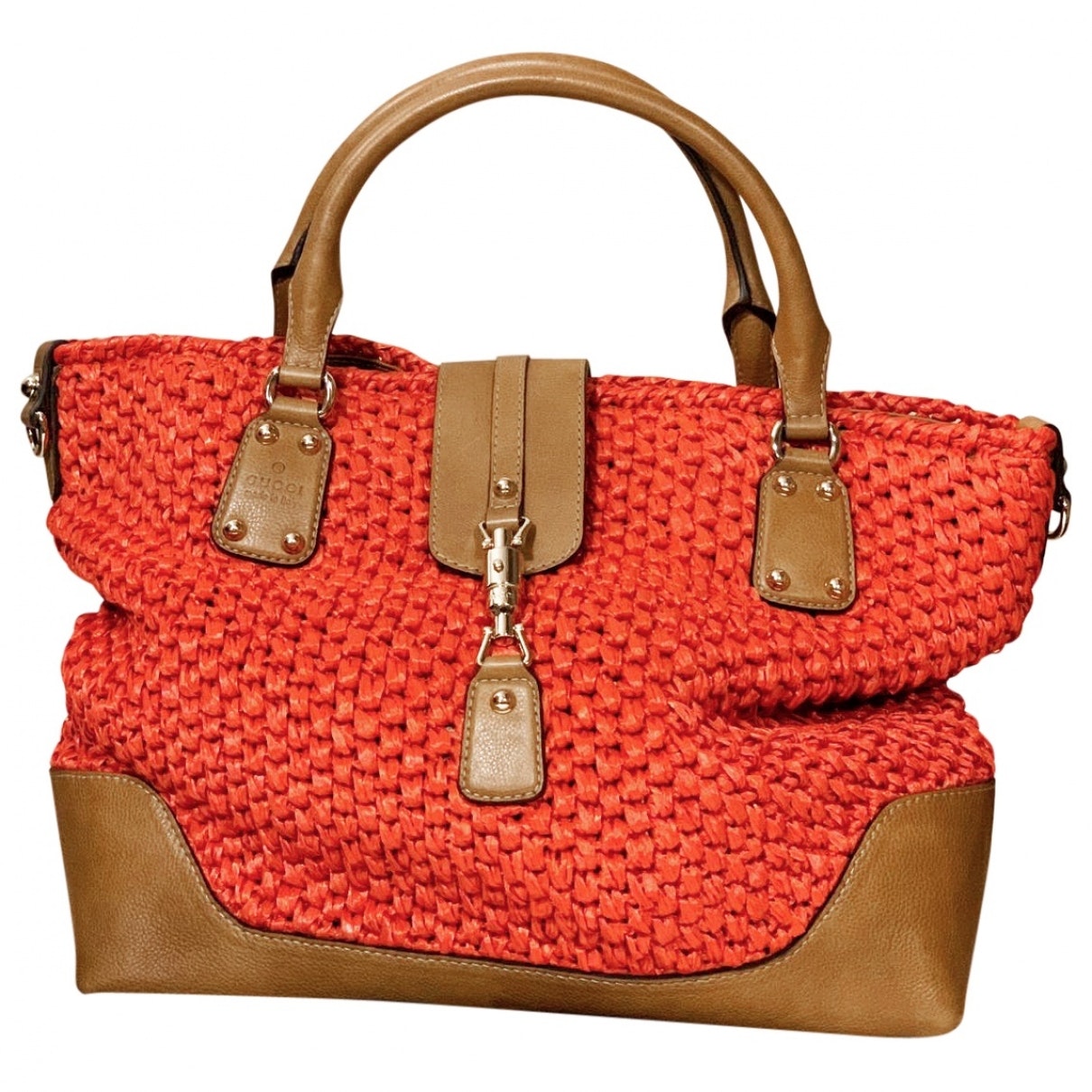 Gucci red wicker handbag