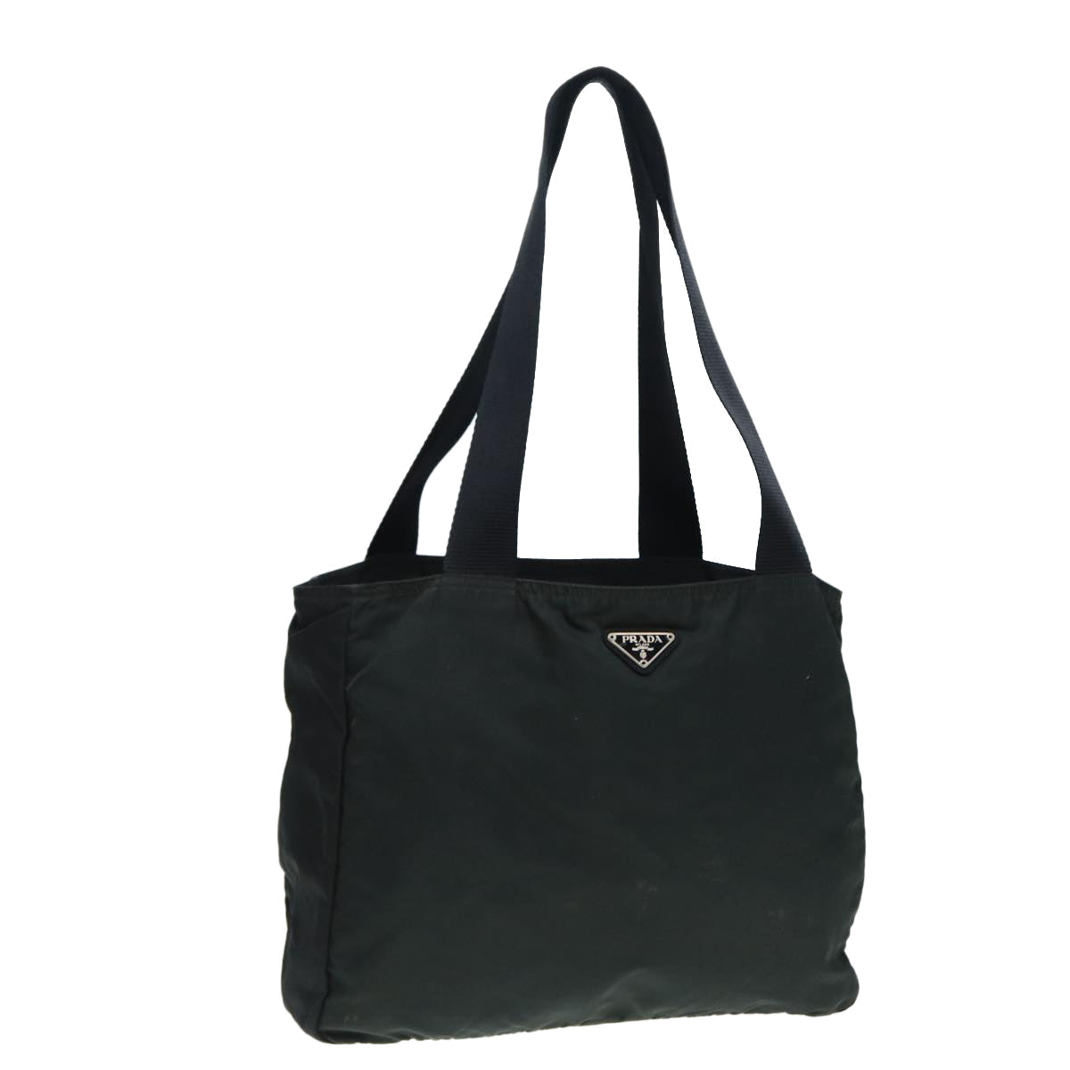Prada Tote Bag Khaki Auth Nylon Silver Silver Auth 88404