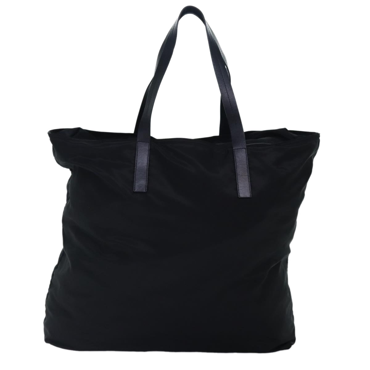 Prada Boston Bag Auth Nylon Black Silver Travel Bag