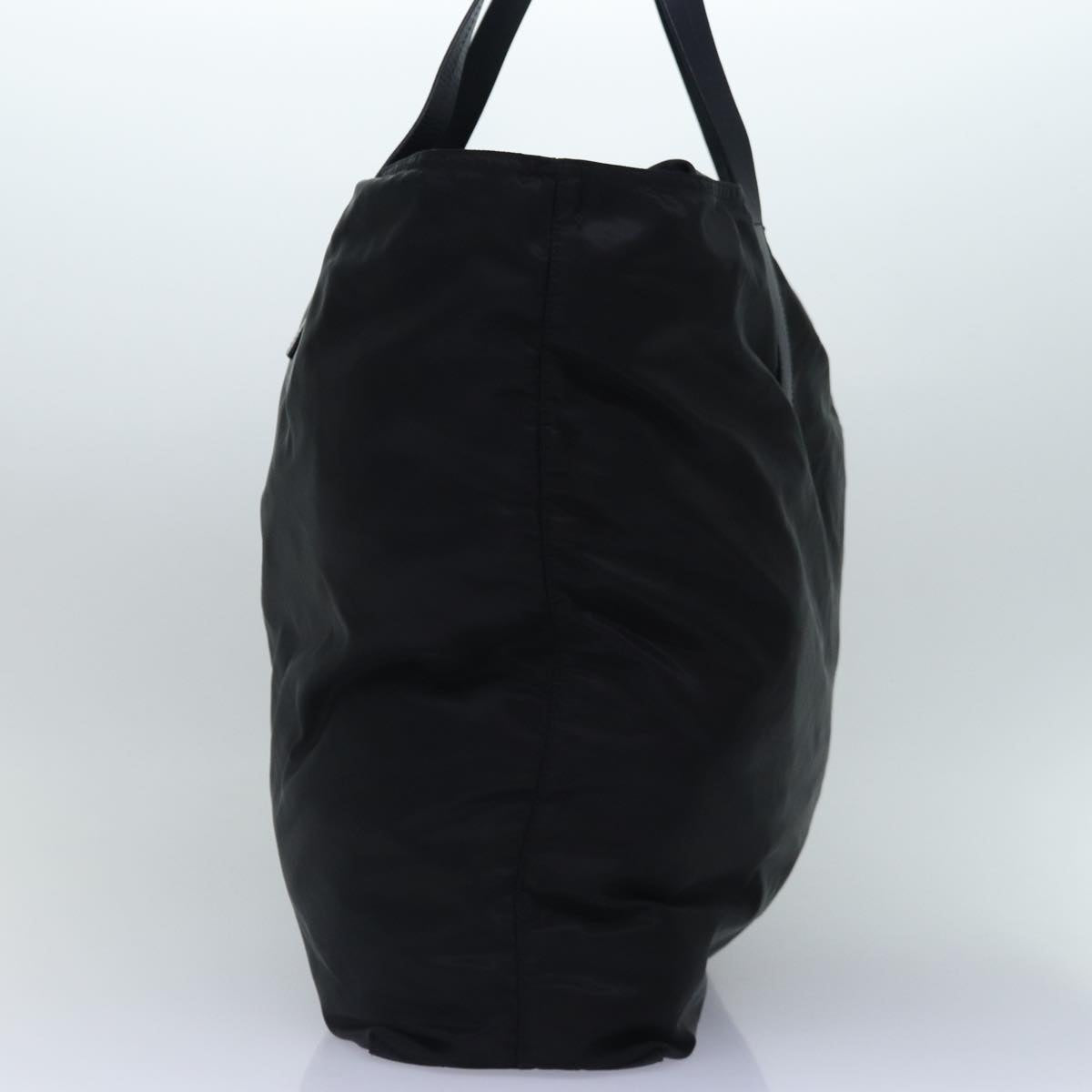 Prada Boston Bag Auth Nylon Black Silver Travel Bag