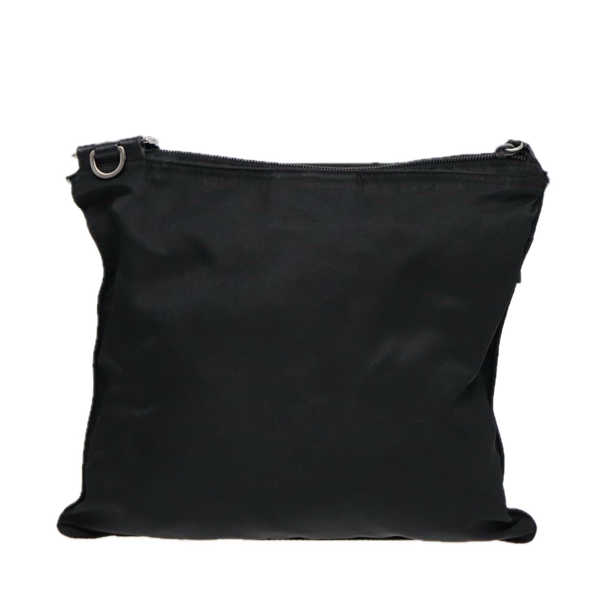 Prada Shoulder Bag Auth Nylon Black Silver Silver Auth 88470
