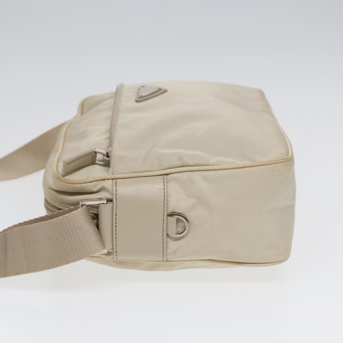 Prada Shoulder Bag Auth Nylon White Silver