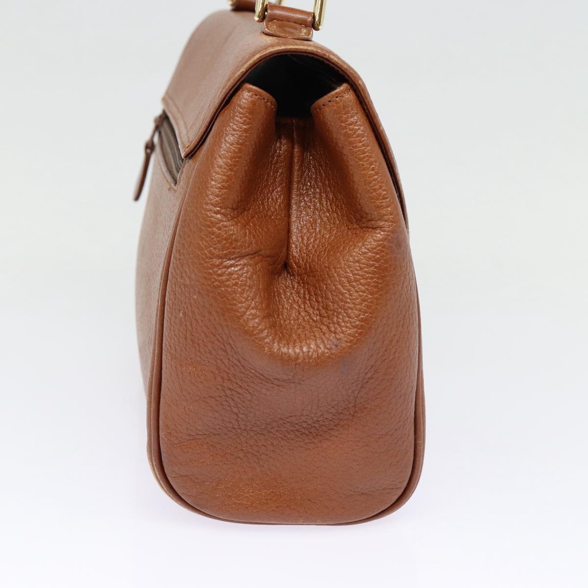 Burberry Luxury ss Hand Bag Auth Leather Brown Silver Travel Bag