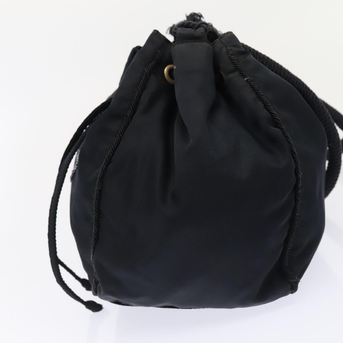 Prada Shoulder Bag Auth Nylon Gold Navy