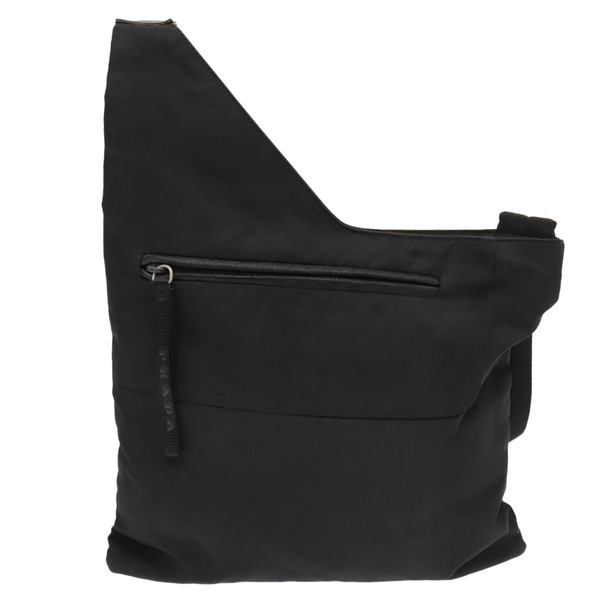 Prada Shoulder Bag Auth Nylon Black Silver Silver Auth 88571