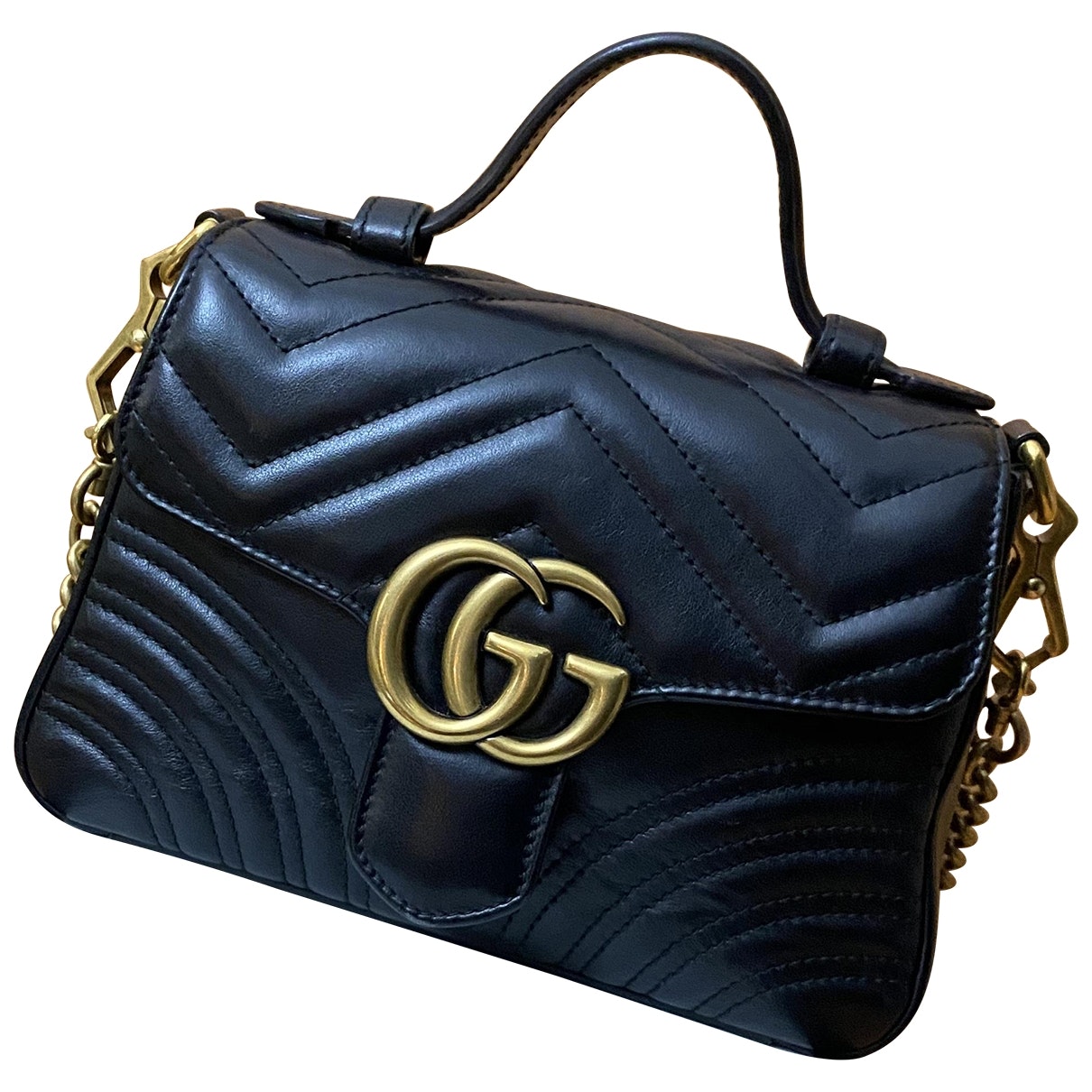 Gucci marmont black fox handbag