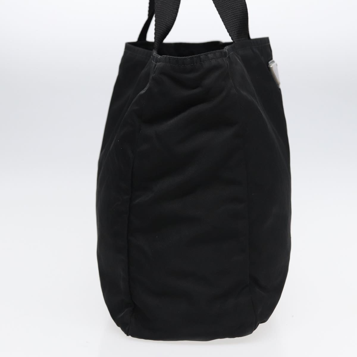 Prada Hand Bag Auth Nylon Black Silver Travel Bag Silver Auth 88781