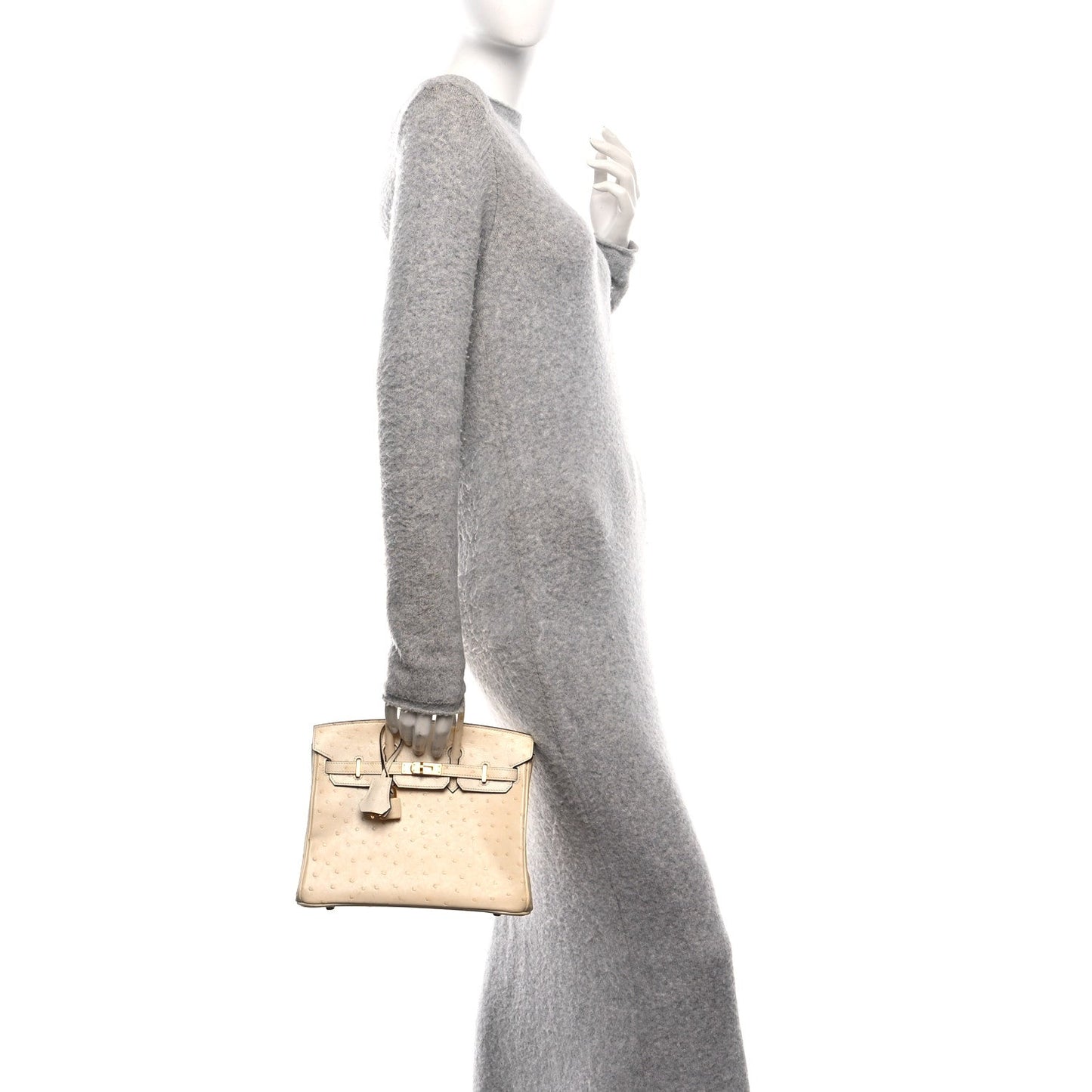Hermes Ostrich Birkin Nata Handbag Travel Bag