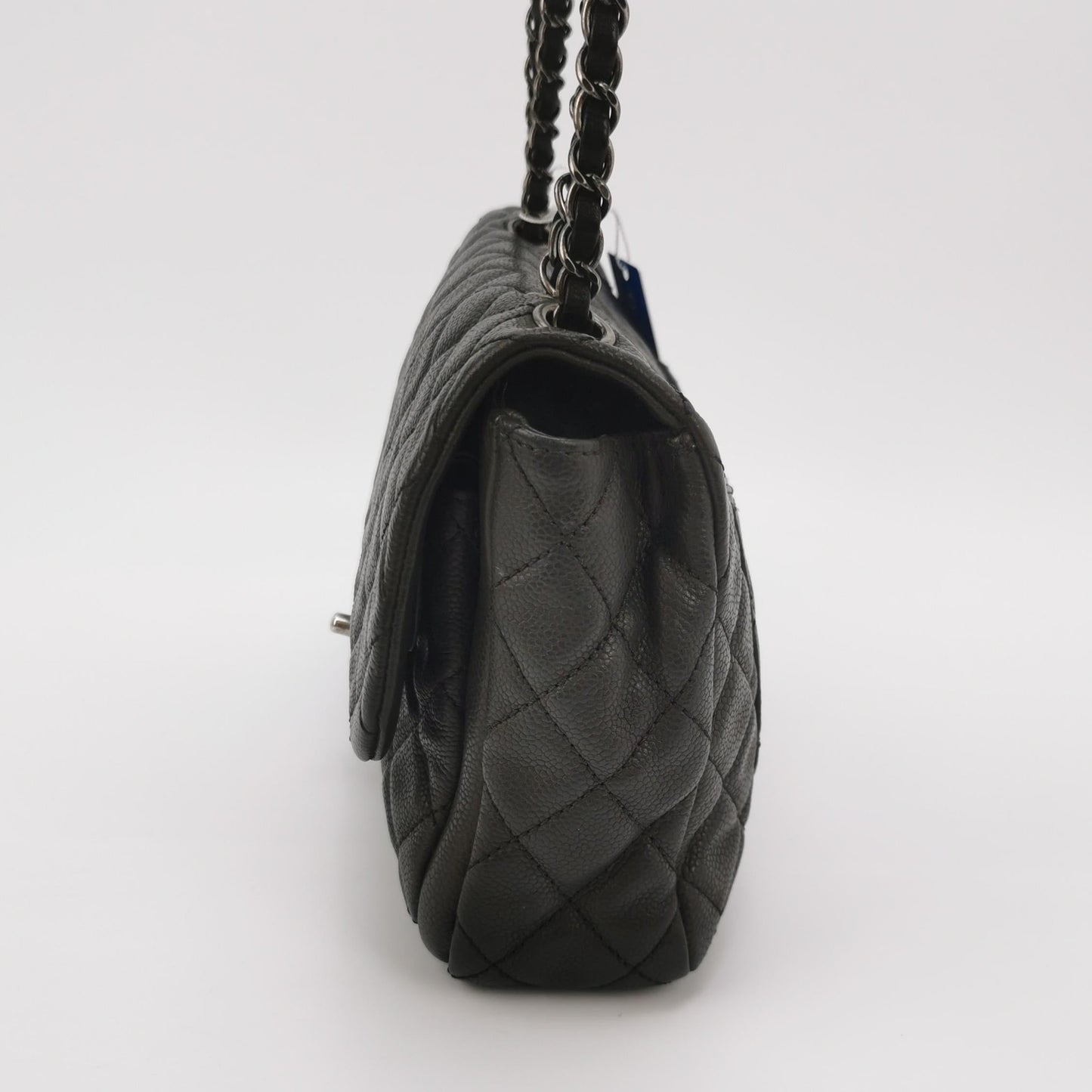 Chanel Now Forever Jumbo Flap Lambskin Hardware Black Silver Shoulder Bag
