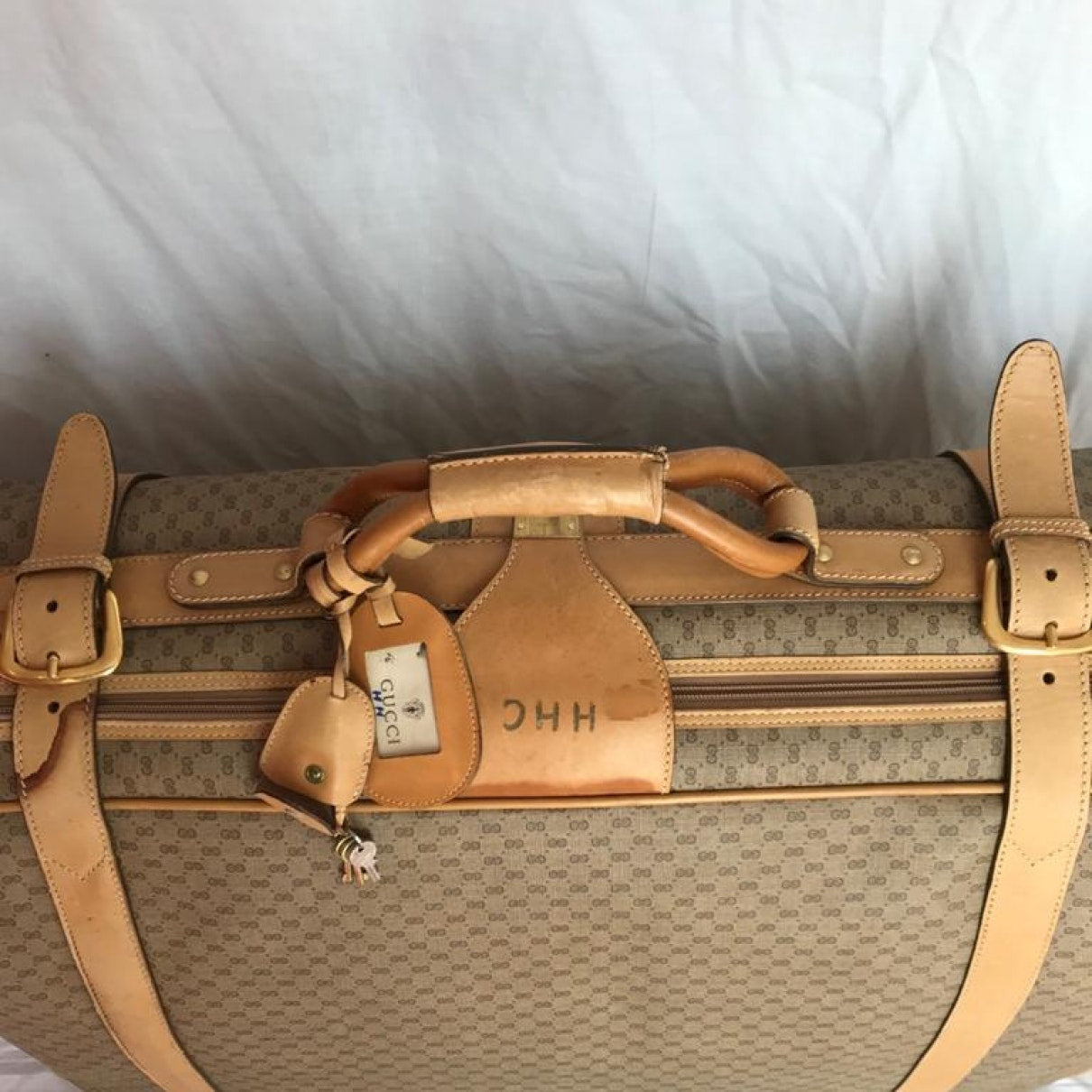 Gucci beige cloth travel bag