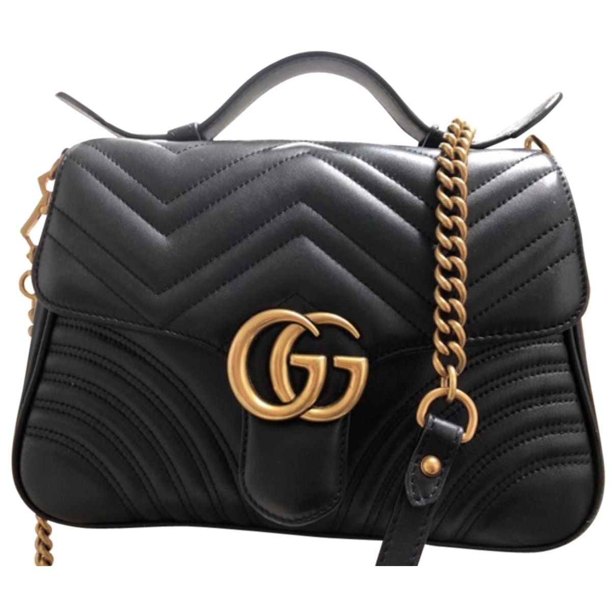 Gucci marmont black leather handbag