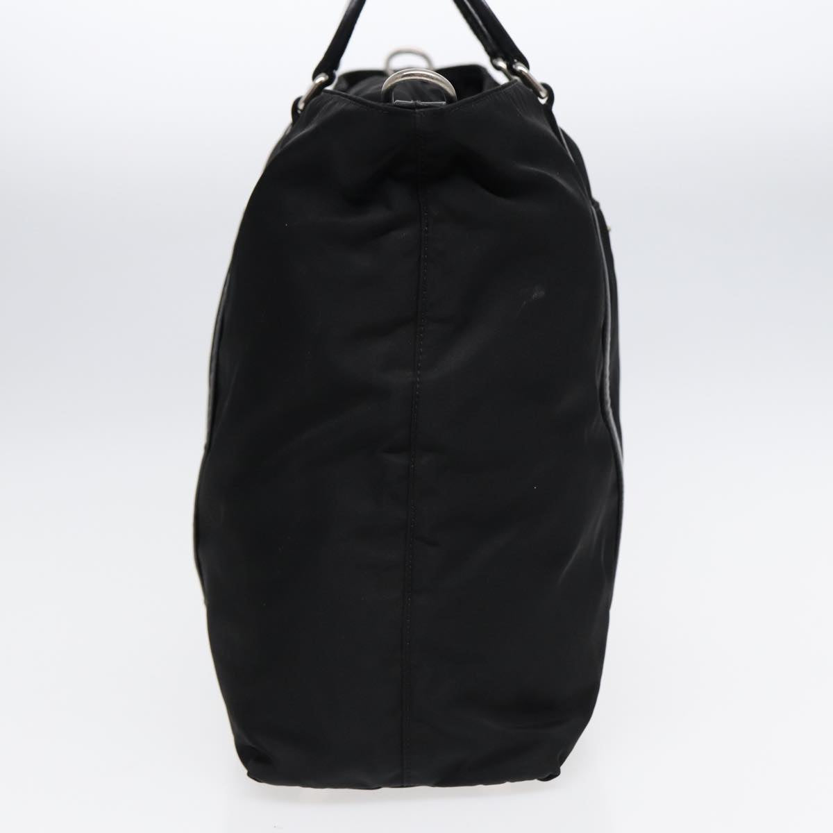 Prada Hand Bag 2Way Auth Nylon Black Silver Travel Bag
