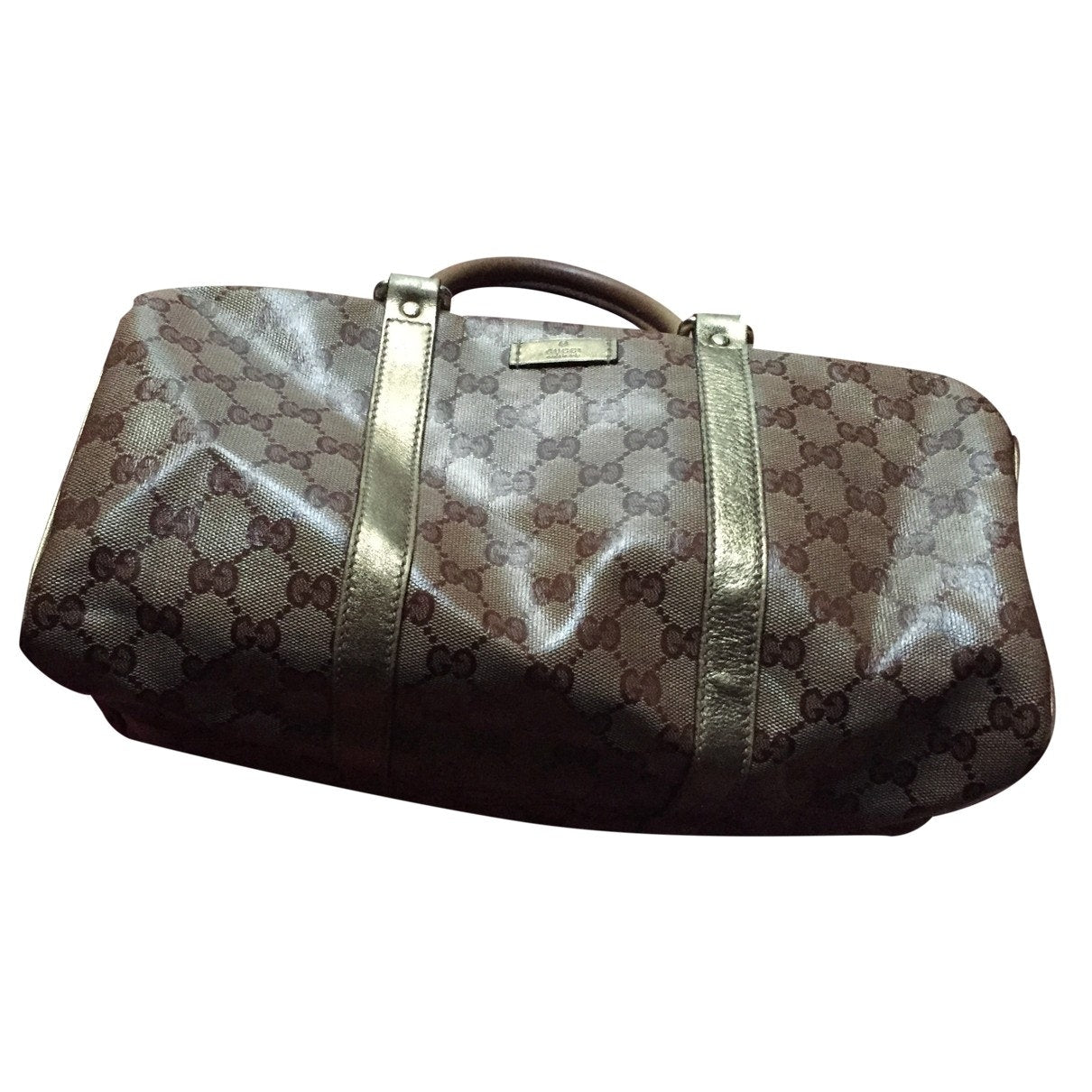 Gucci boston gold cloth handbag