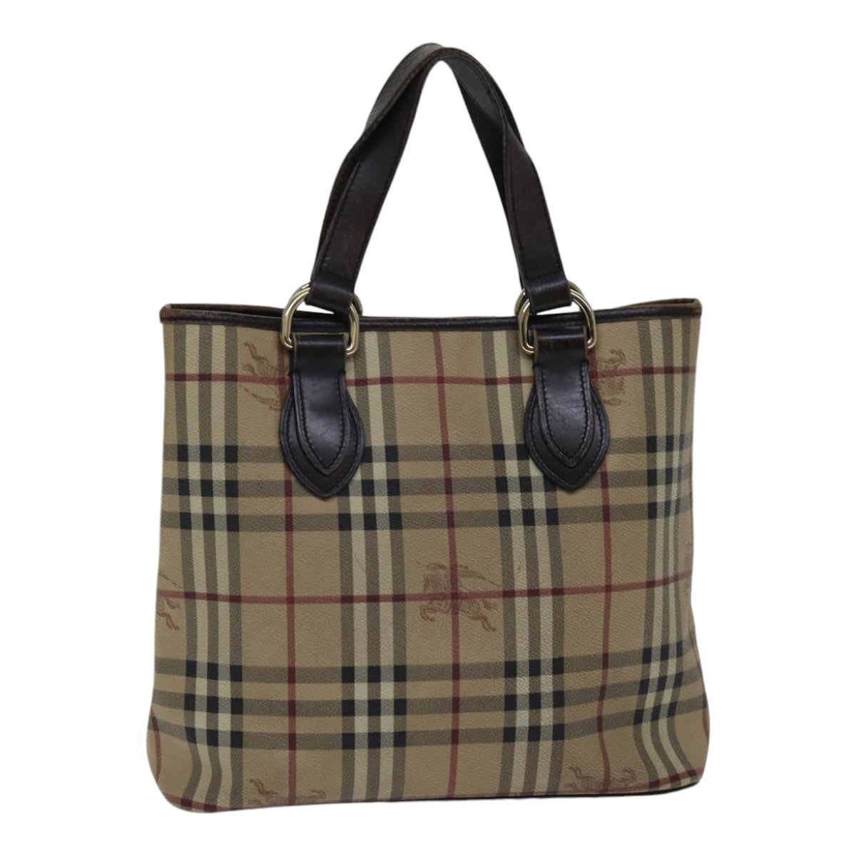 Burberry Luxury Nova Check Tote Bag Pvc Auth Beige