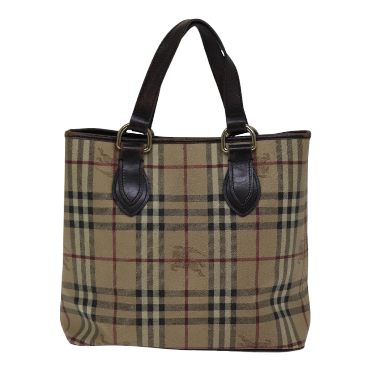 Burberry Luxury Nova Check Tote Bag Pvc Auth Beige