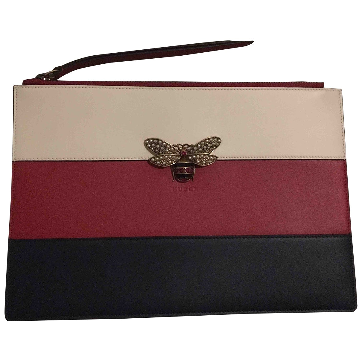 Gucci multicolour leather clutch bag