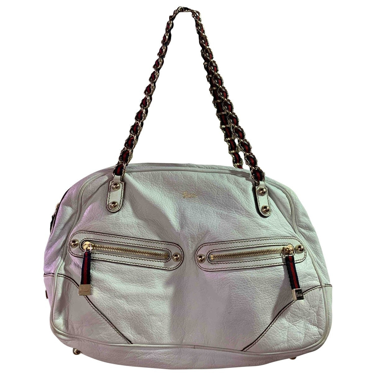 Gucci white leather handbag