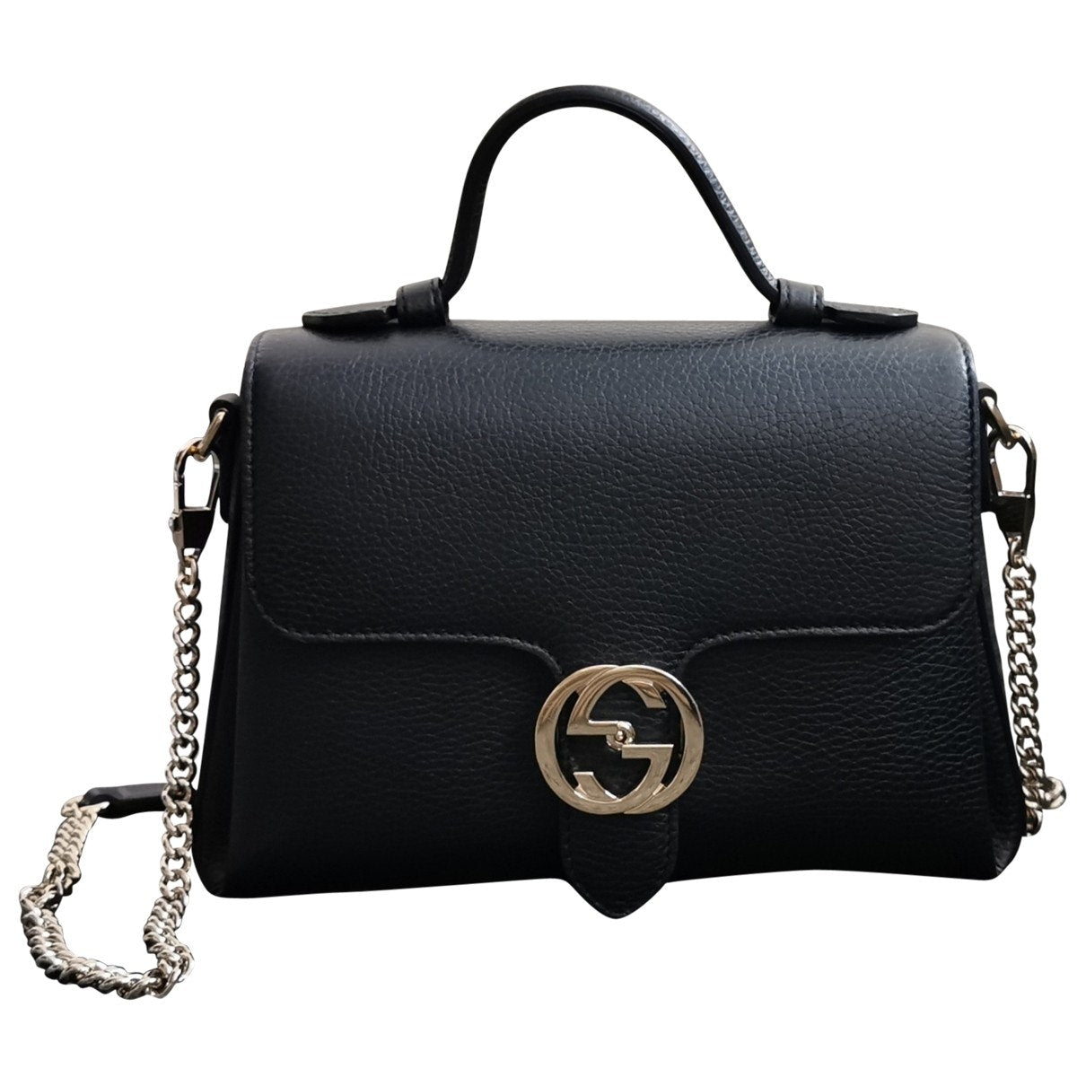 Gucci interlocking black leather handbag
