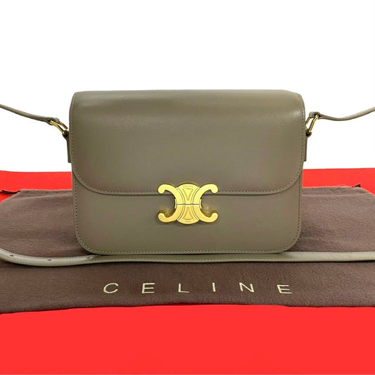 Shoulder Bag Gray Triomphe Metal Classic Triomphe Leather Logo