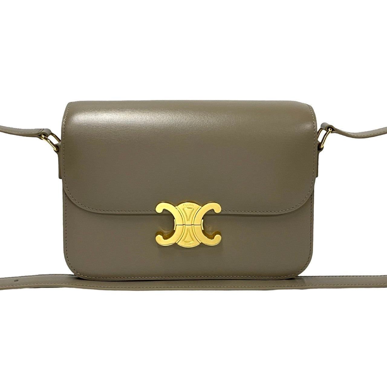 Shoulder Bag Gray Triomphe Metal Classic Triomphe Leather Logo