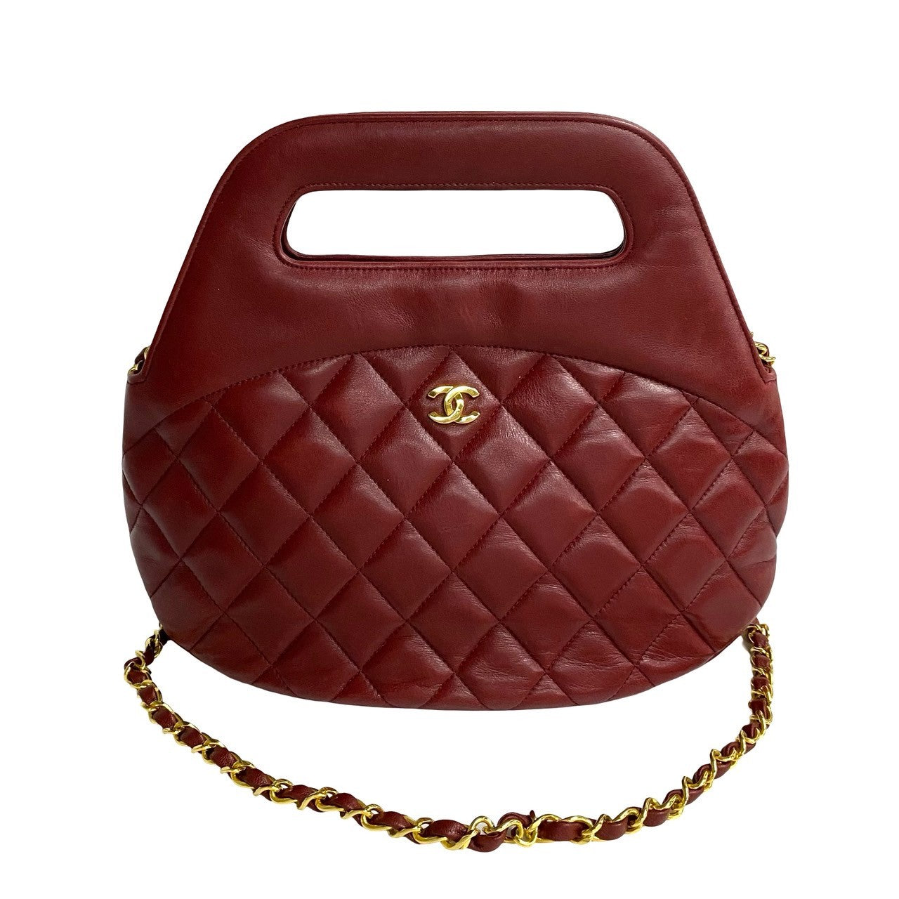 Chanel lambskin Matrasse Red Shoulder Bag