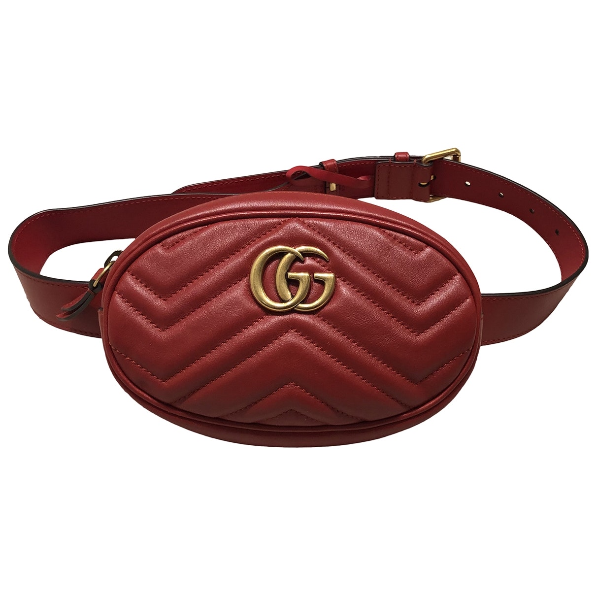 Gucci marmont red leather handbag