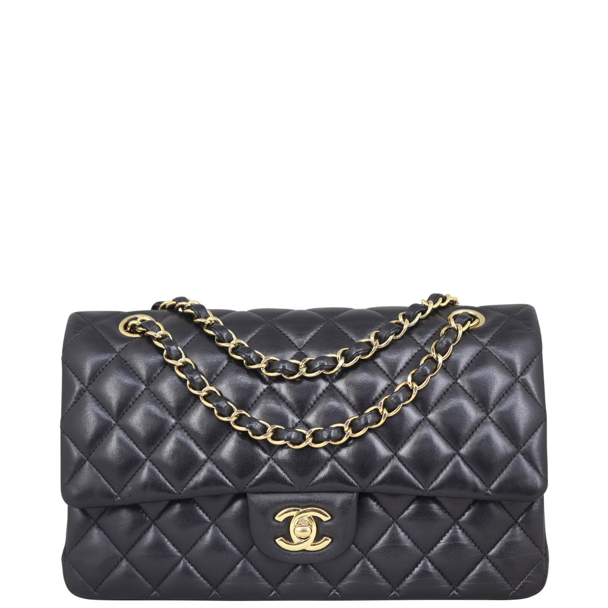 Chanel Classic Double Hardware 19 Series Handbag Gold Medium