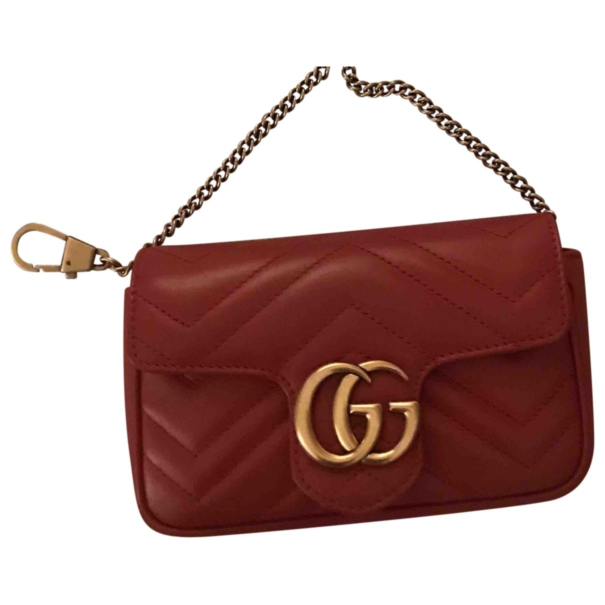 Gucci marmont red leather handbag