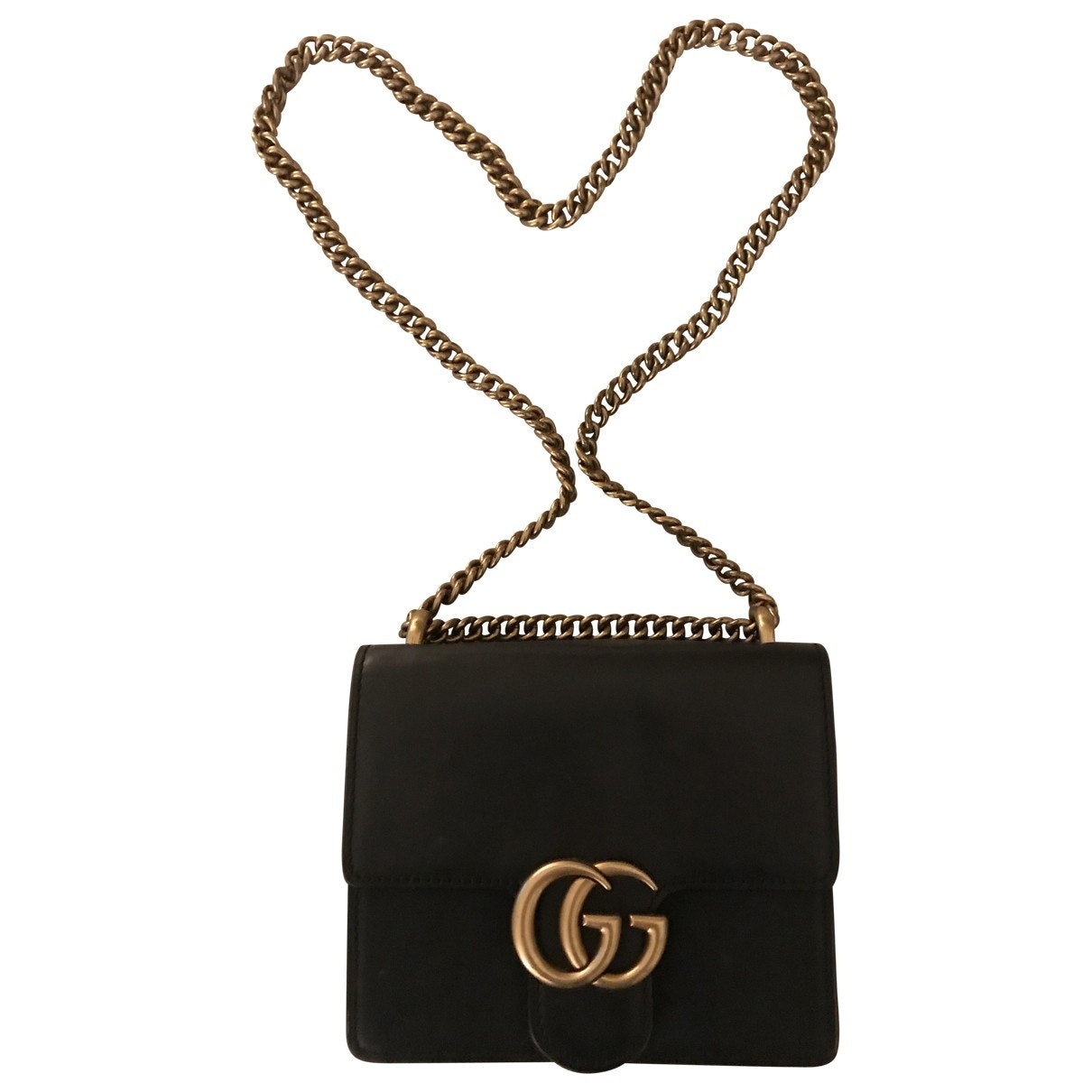 Gucci marmont black leather handbag
