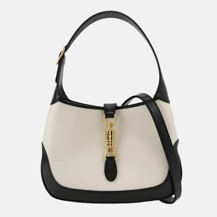 Gucci Jackie & Leather Black White Small Handbag Small 2