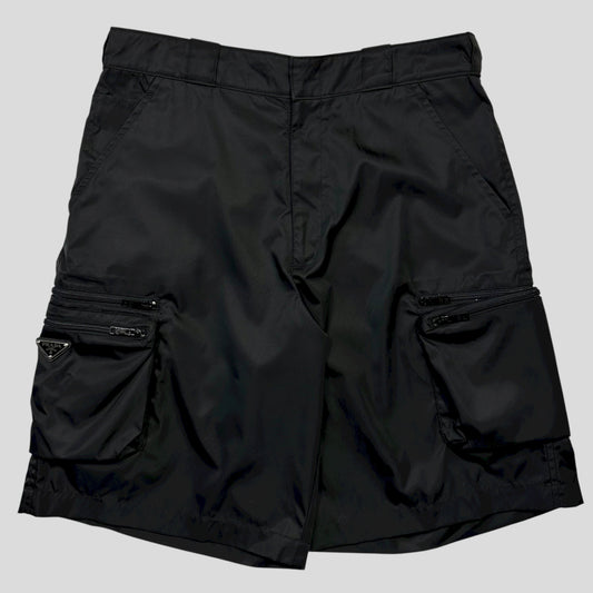 Prada Handbag Re- Plue Bermuda Cargo Shorts - L Nylon Logo