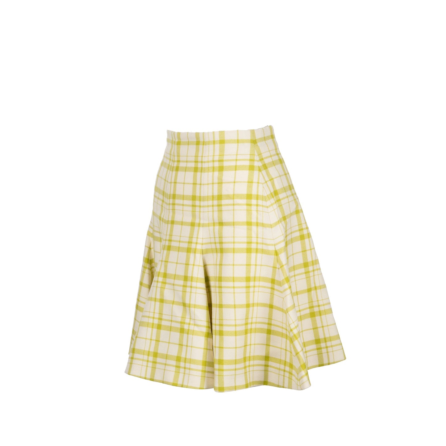 Dior Size Pop Check Skirt Virgin Wool Light White Green Travel Bag