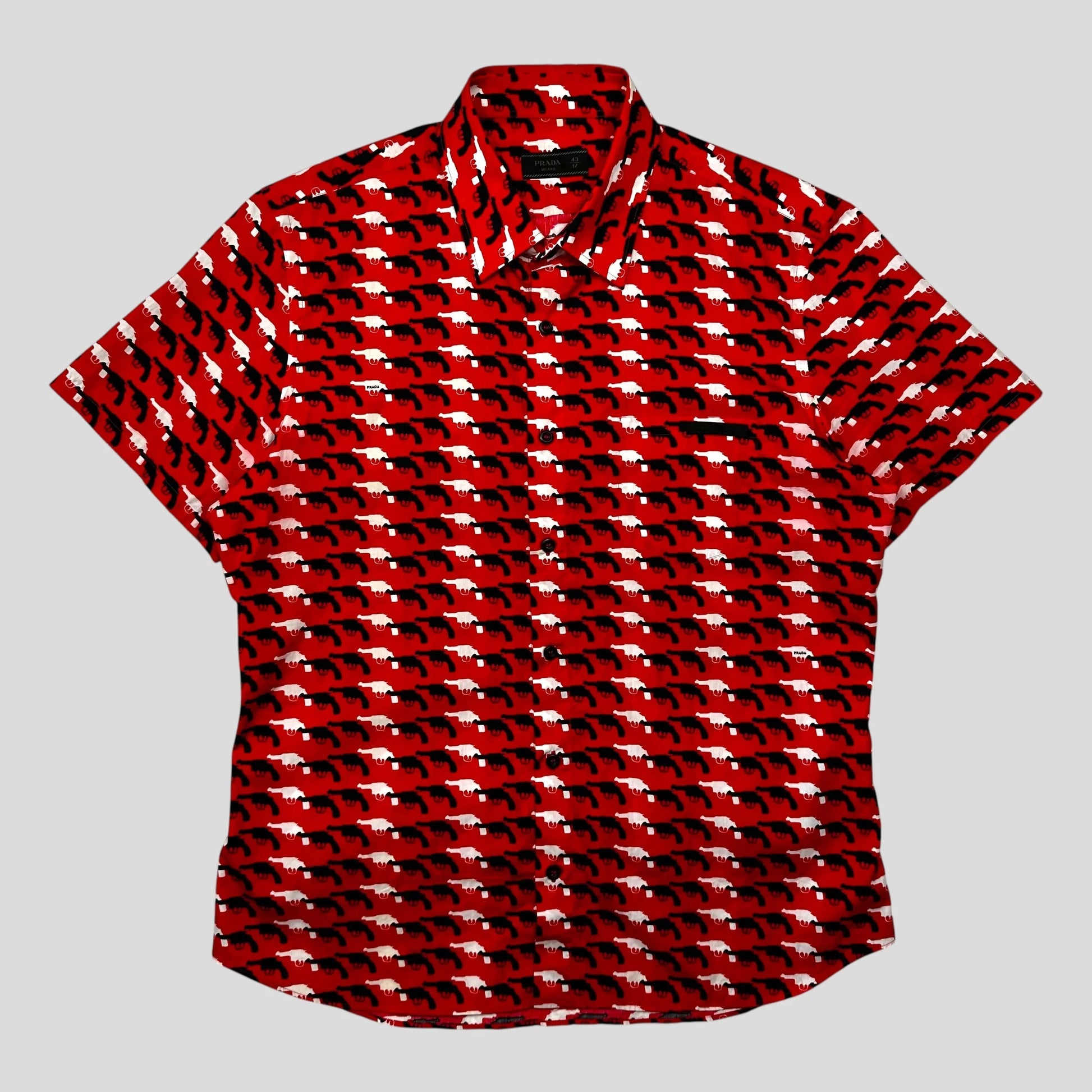 Prada Handbag Milano Revolver Gun Shirt - M L Logo