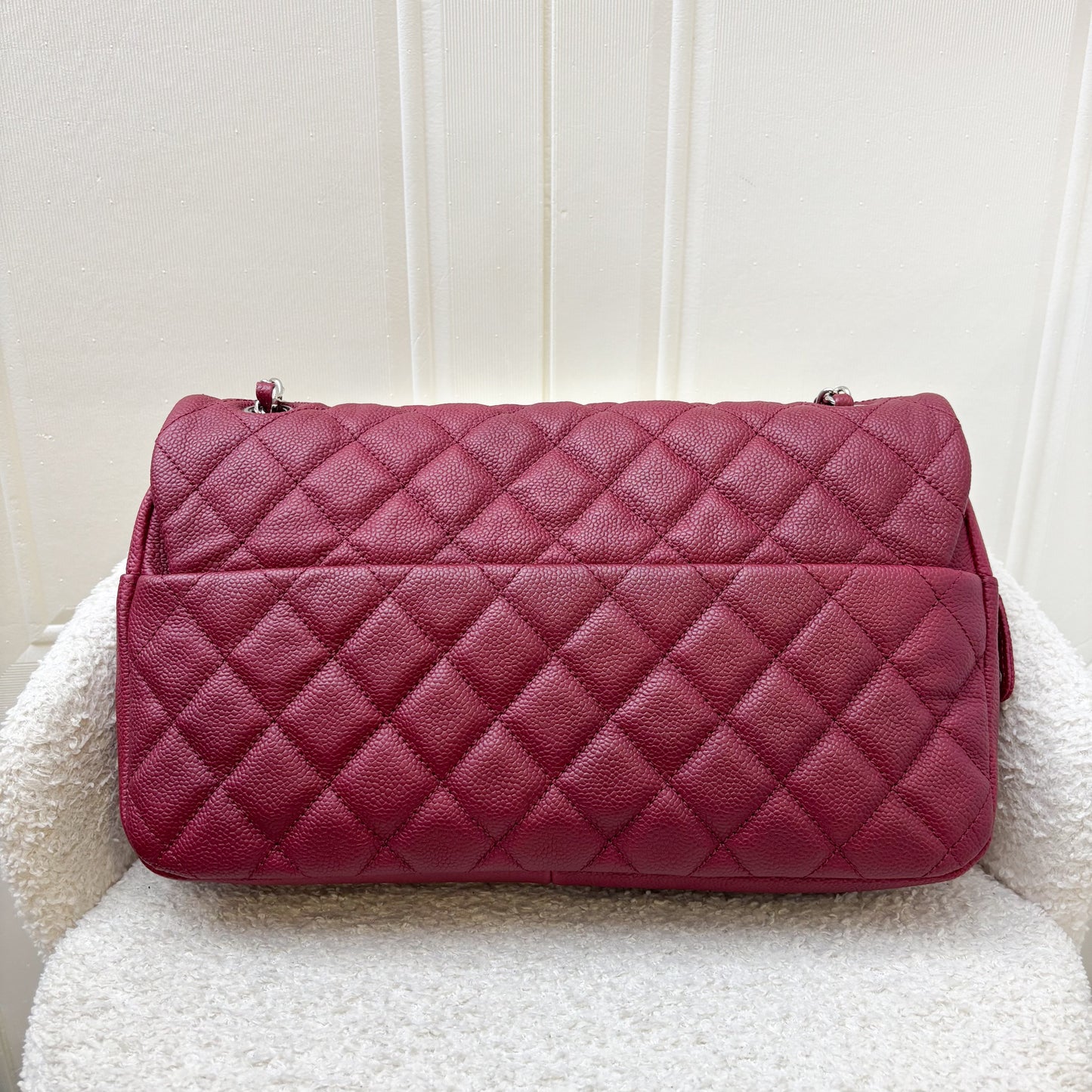 Chanel Easy Caviar Jumbo Flap Bag in Dark Red Caviar and SHW (Model: A67742)