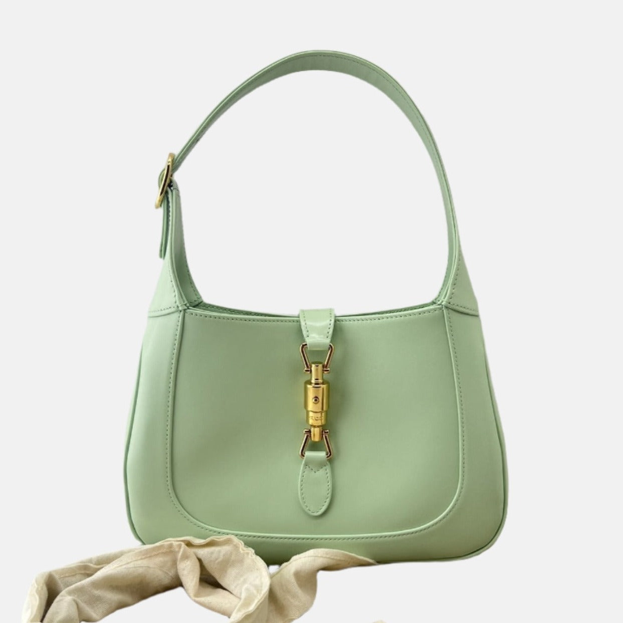 Gucci Jackie Light Adjustable Strap Leather Green Small Travel Bag
